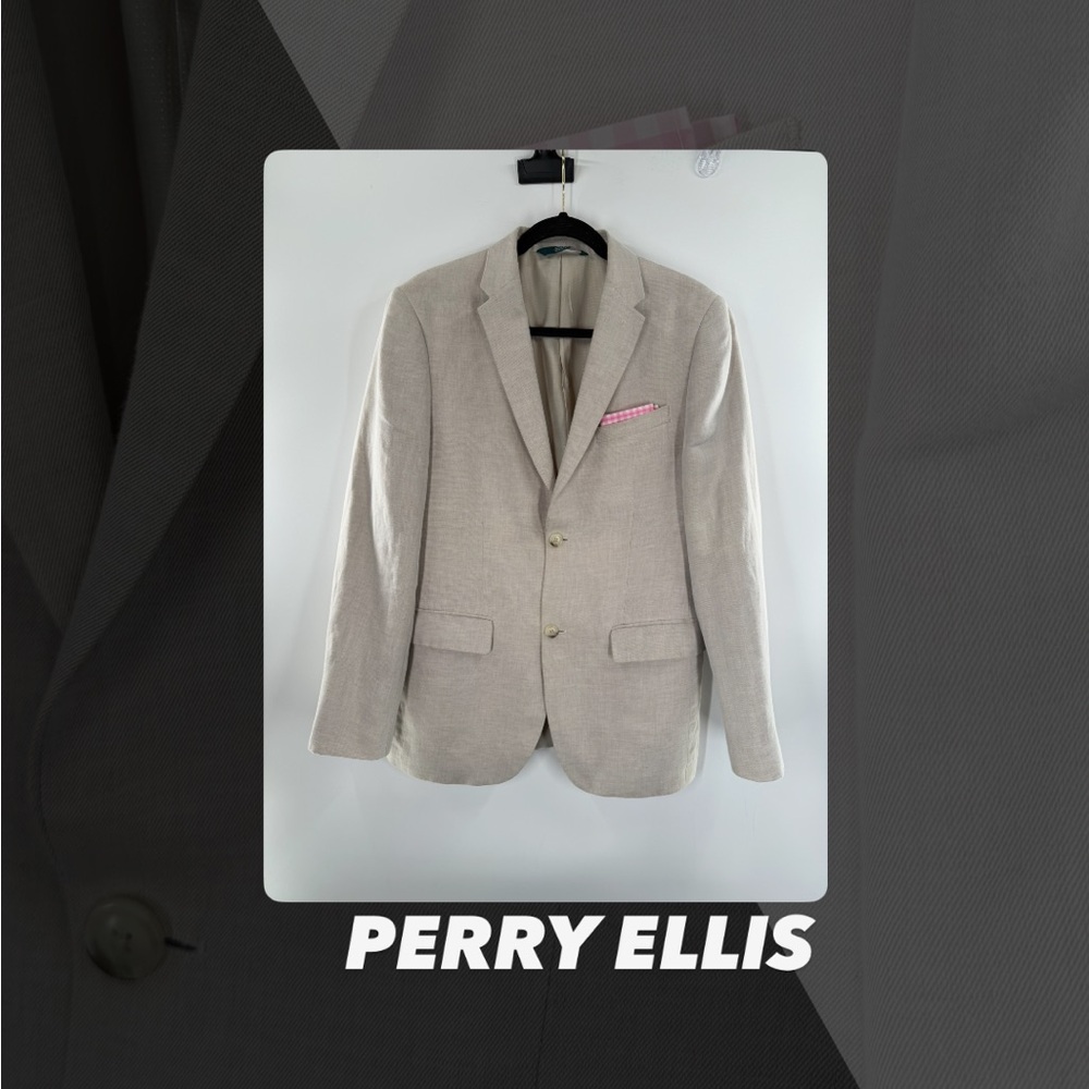 EUC Perry Ellis Linen Blend Blazer